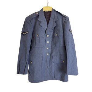 Vintage U.S. Air Force Blue Wool Service Dress Jacket Military Size 39S Utility